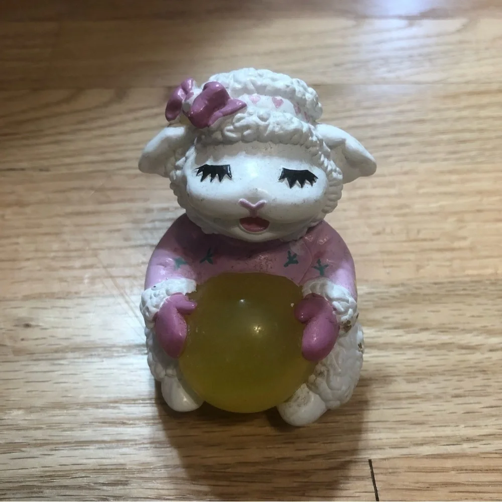 Vintage Lamb Chop Night Light Plug In White Pink Room Decor